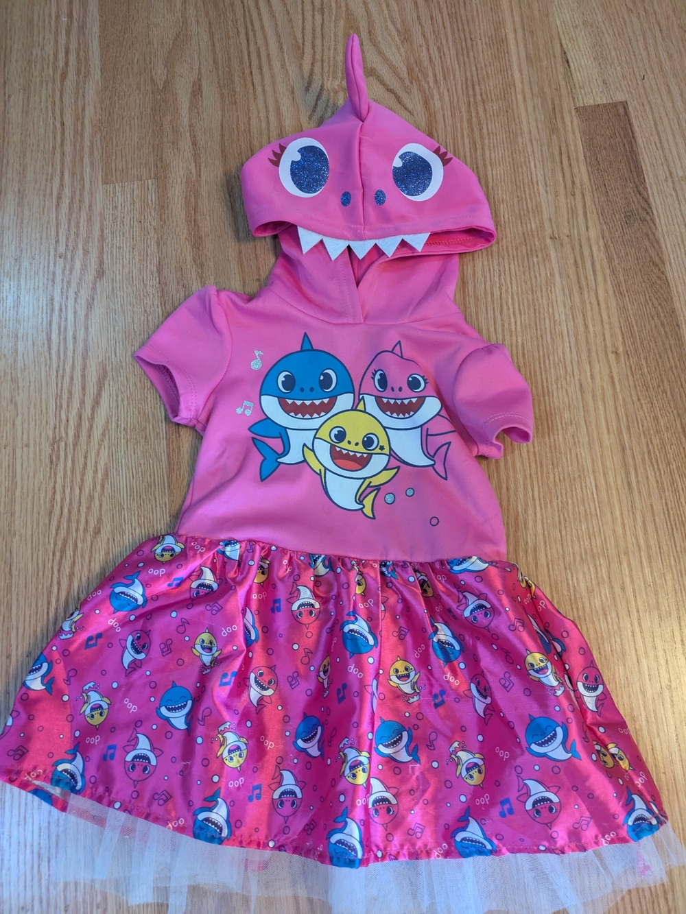 Pink Baby Shark Hooded Costume Dress - Officially Licensed